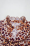 Women’s Leopard Plus Size Frilled Ruffle Neck Blouse | Zarnesh