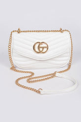 Women Classic Logo Quilted Adjustable Strap Shoulder Swing Bag Zarnesh