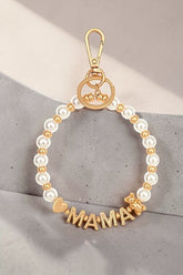 Women’s Mama Pearl Beaded Keychain Bracelet | Zarnesh
