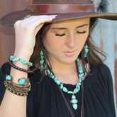 Women’s Multi-Strand Leather Cuff Antique Gold Studs Bracelet | Zarnesh
