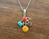 Women’s Multistone Mosaic Sterling Silver Pendant Necklace | Zarnesh