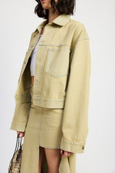 Women’s Oversized Button Closure Denim Jacket | Zarnesh