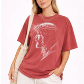 Women’s Oversized Jesus Portrait Graphic Streetwear T-Shirts | Zarnesh