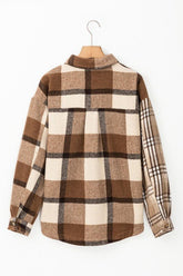 Women’s Plaid Button Down Double Flap Pocket Flannel Shacket | Zarnesh