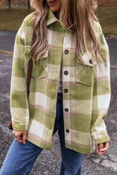 Women’s Plaid Button-Up Flap Pockets Shacket | Zarnesh