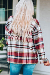 Women’s Plaid Pocketed Button Front Shacket | Zarnesh