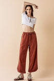 Women’s Plus Dolphin Tail Wide-Leg Mineral Washed Pants | Zarnesh