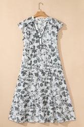 Women's Plus Size Floral Piping Toile Trim Maxi Dress | Zarnesh