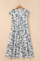 Women's Plus Size Floral Piping Toile Trim Maxi Dress | Zarnesh
