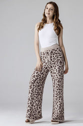 Women’s Plus Warm Soft Leopard Fuzzy Lounge Casual Pants | Zarnesh