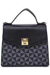Women’s PM Monogram Flap Satchel Twist Lock Bag | Zarnesh