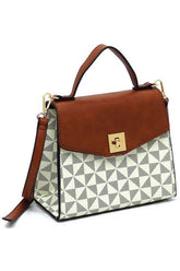 Women’s PM Monogram Flap Satchel Twist Lock Bag | Zarnesh