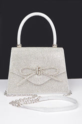 Women Rhinestone Bow Tie Iconic Top Handle Clutch Zarnesh
