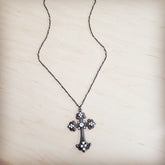 Women’s Rhinestone Victorian Gilded Filigree Cross Necklace | Zarnesh