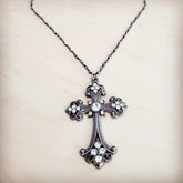 Women’s Rhinestone Victorian Gilded Filigree Cross Necklace | Zarnesh