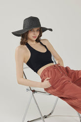 Women’s Ribbed Seamless V-Neck Knit Longline Bralette | Zarnesh