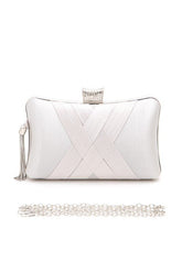 Women's Satin Pleated Party Box Evening Clutch | Zarnesh