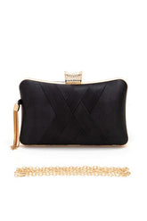 Women's Satin Pleated Party Box Evening Clutch | Zarnesh