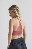 Women's Seamless Triangle Racerback Lace Knit Bralette | Zarnesh