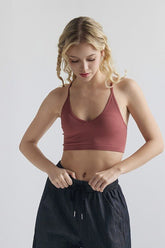 Women's Seamless Triangle Racerback Lace Knit Bralette | Zarnesh