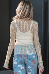 Women’s Selena Mock Neck Sheer Lace Long Sleeve Top Blouse | Zarnesh