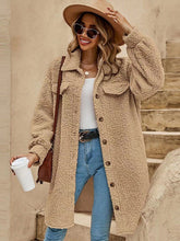 Women’s Sherpa Lapel Collar Long Sleeve Button Down Coat | Zarnesh