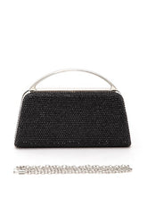 Womens Slim Top Handle Rhinestone Box Clutch | Zarnesh