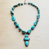 Women’s Soldered Turquoise Beaded Necklace Turq Pendant | Zarnesh