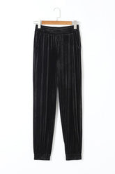 Women’s Solid Velvet with Elastic Waist Jogger Pants | Zarnesh