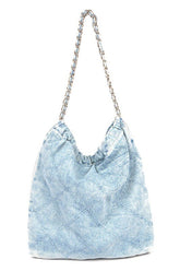Women’s Spacious Denim Quilted Large Shoulder Tote Bag | Zarnesh