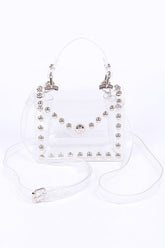 Women’s Studded Mini Clear Rhinestone Studded Stadium Bag | Zarnesh
