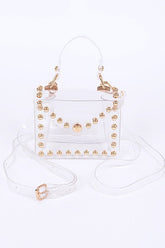 Women’s Studded Mini Clear Rhinestone Studded Stadium Bag | Zarnesh