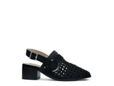 Women's Stylish Black Slingback Block Stake Heels | Zarnesh