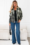 Women’s Textured Plaid Button Up Knit Shacket Jacket | Zarnesh