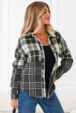 Women’s Textured Plaid Button Up Knit Shacket Jacket | Zarnesh