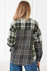Women’s Textured Plaid Button Up Knit Shacket Jacket | Zarnesh