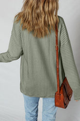 Women’s Thermal Ribbed Button-Up Drop Shoulder Shacket | Zarnesh