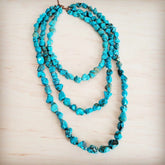 Women’s Turquoise Genuine Turq Triple Strand Necklace | Zarnesh