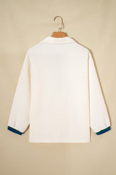 Women’s Waffle Naya Polo Zip Pullover Jumper Top | Zarnesh