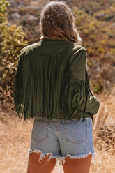 Women’s Western Fringe Faux Suede Moto Jacket | Zarnesh