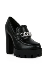 Women's Y2K Chunky High Block Heeled Loafers | Zarnesh