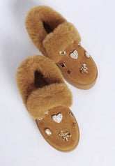 Women’s Zeta Charm Faux Fur Embellished Slip On Snow Boots | Zarnesh