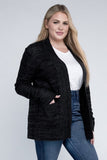 Women Plus Solid Open Front Cardigan | Zarnesh