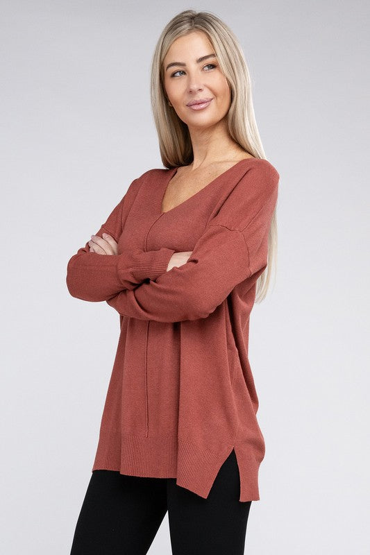 Women's Garment Dyed Front Seam Sweater | Zarnesh