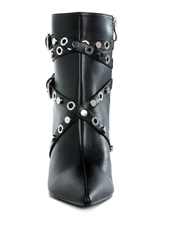 Women’s Jaunts Eyelets & Studs Harness Ankle Boots | Zarnesh