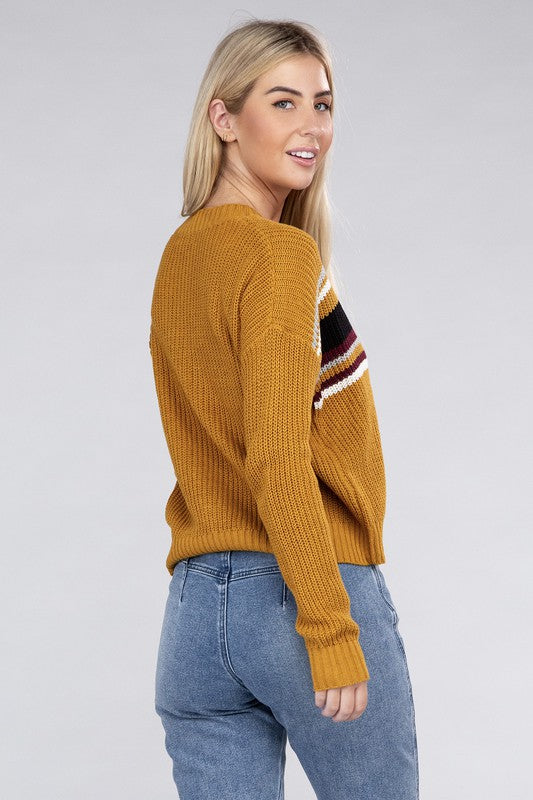 Women Everyday Wear Striped Pullover Sweater | Zarnesh