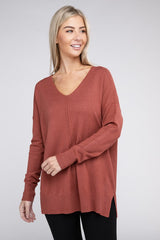 Women's Garment Dyed Front Seam Sweater | Zarnesh