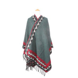 Women Vintage Open Front Cape Fringe Edges Tribal Poncho Zarnesh