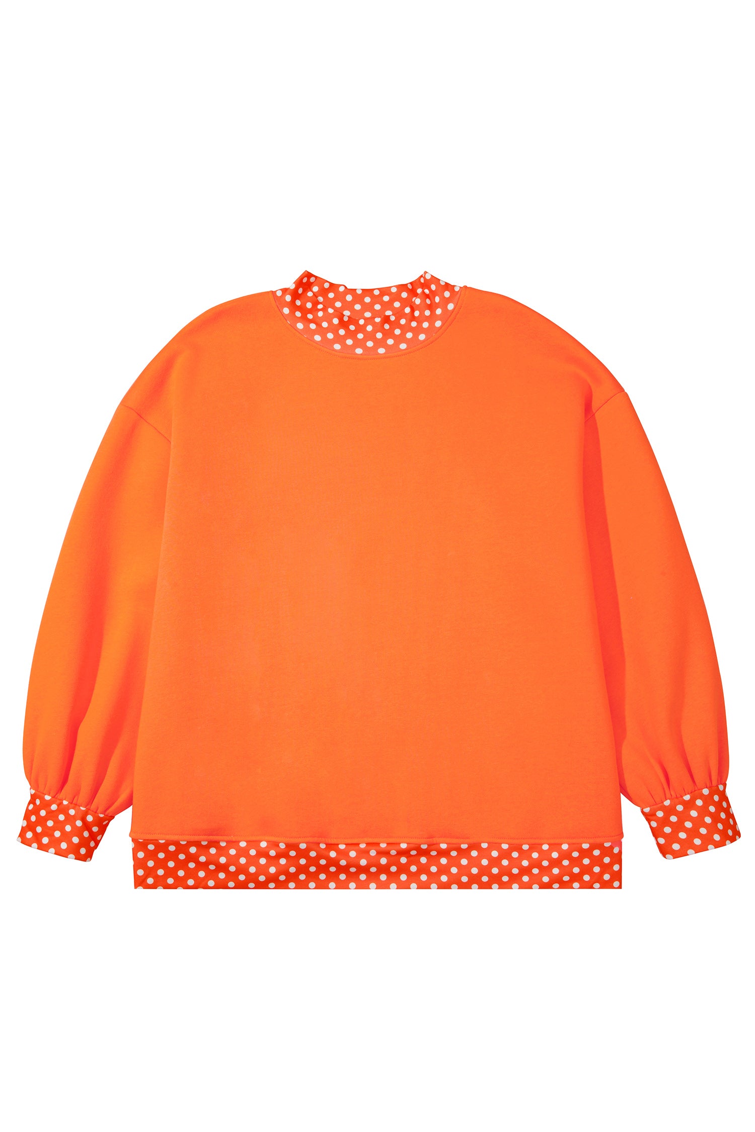 Plus Polka Dot Crewneck Layered Trim Sweatshirt | Zarnesh