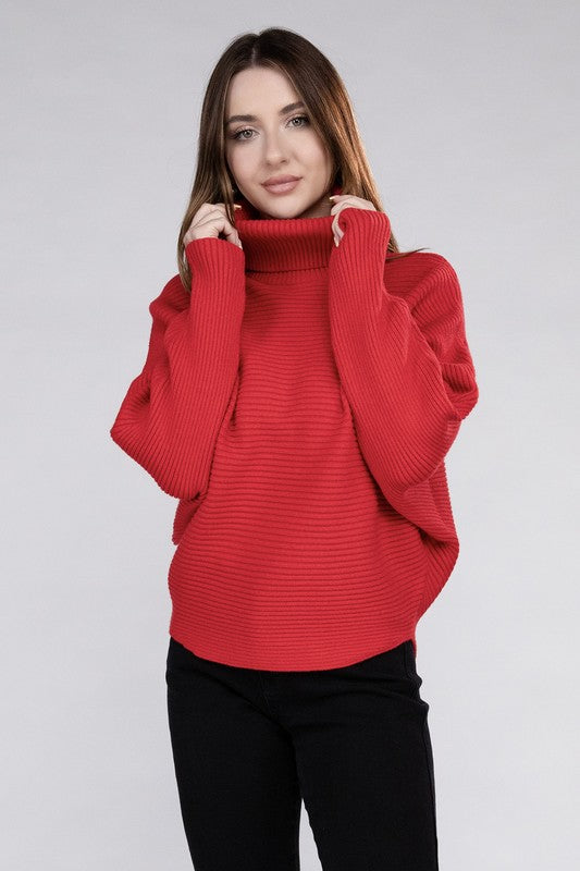 Women's Viscose Dolman Sleeve Turtleneck Sweater | Zarnesh